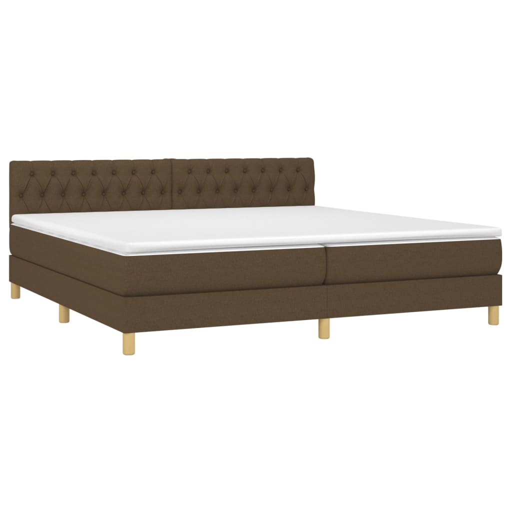 Sommier à lattes de lit matelas et LED Marron foncé 200x200 cm - XIOS