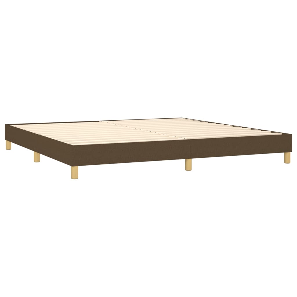 Sommier à lattes de lit matelas et LED Marron foncé 200x200 cm - XIOS