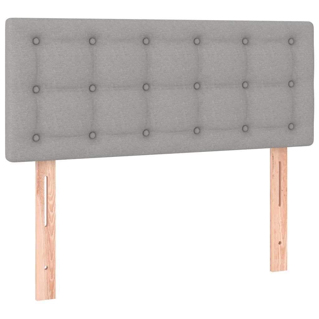 Sommier à lattes de lit avec matelas et LED Gris clair 90x200cm