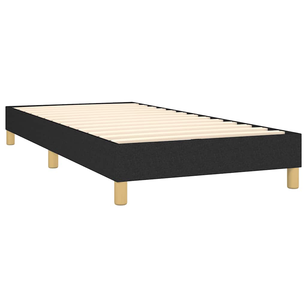 Sommier à lattes de lit avec matelas et LED Noir 90x200cm Tissu - XIOS