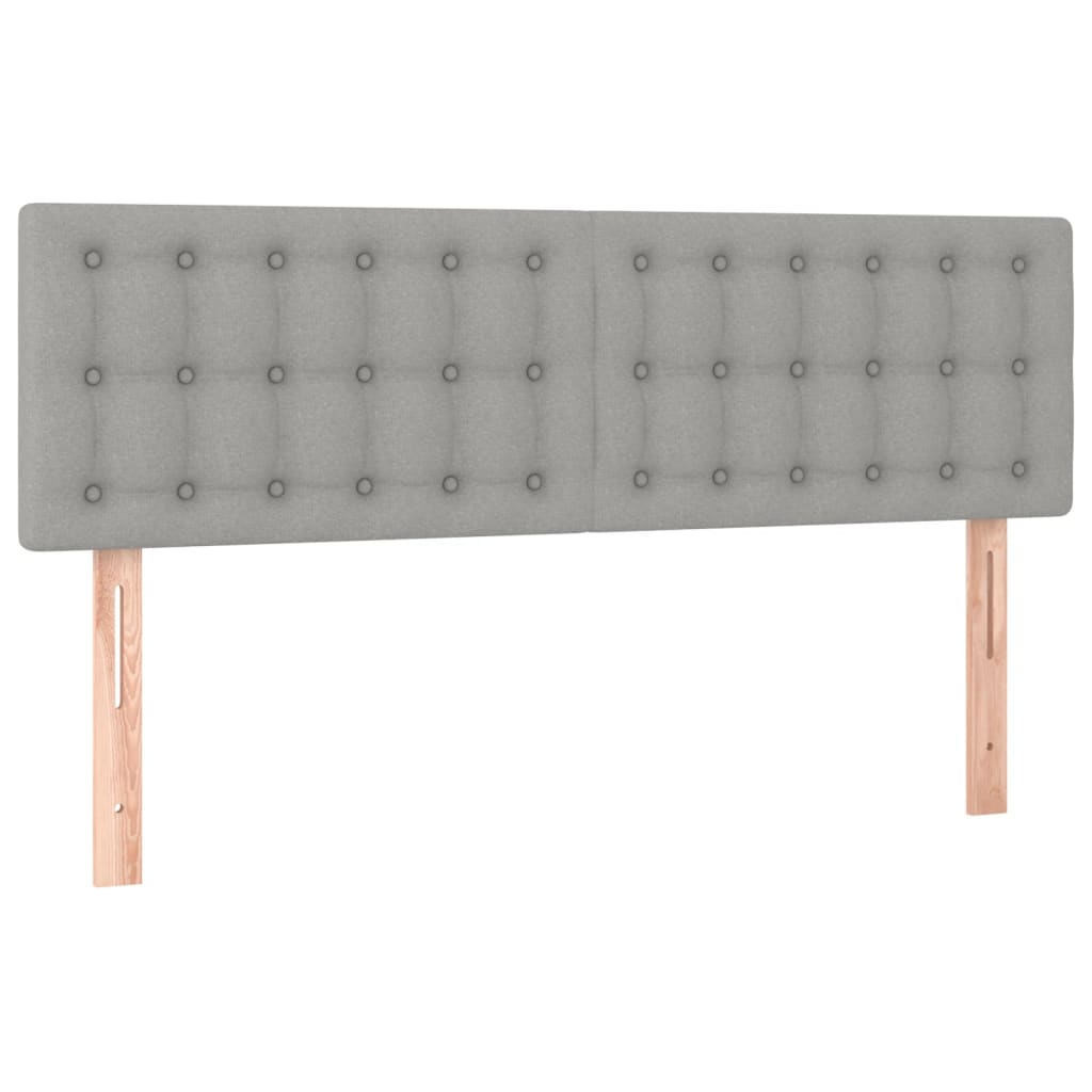 Sommier à lattes de lit et matelas et LED Gris clair 140x190 cm