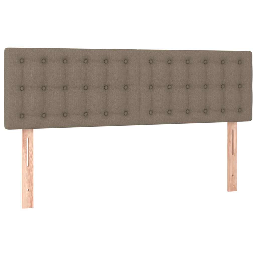 Sommier à lattes de lit avec matelas LED Taupe 140x190 cm Tissu