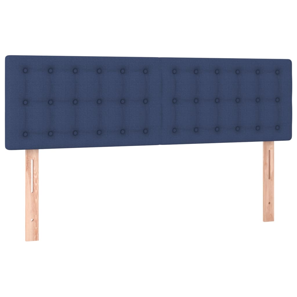 Sommier à lattes de lit avec matelas LED Bleu 140x200 cm Tissu - XIOS