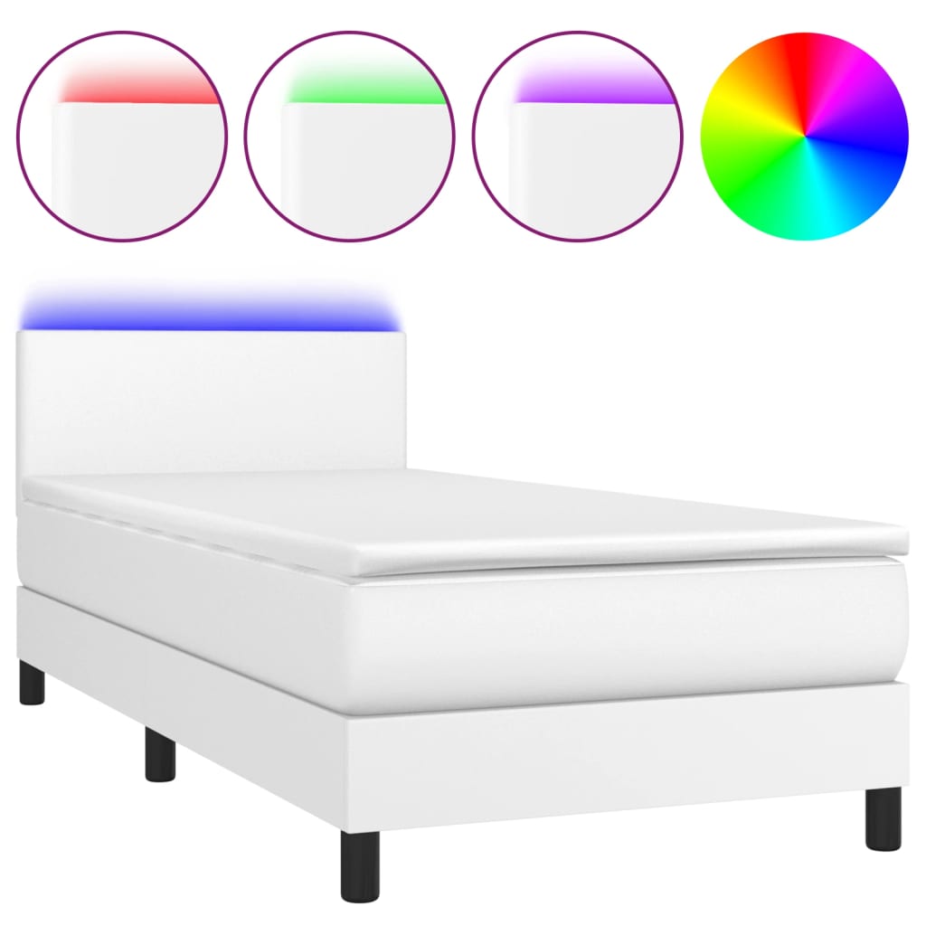 Sommier à lattes de lit avec matelas et LED Blanc 80x200cm - XIOS