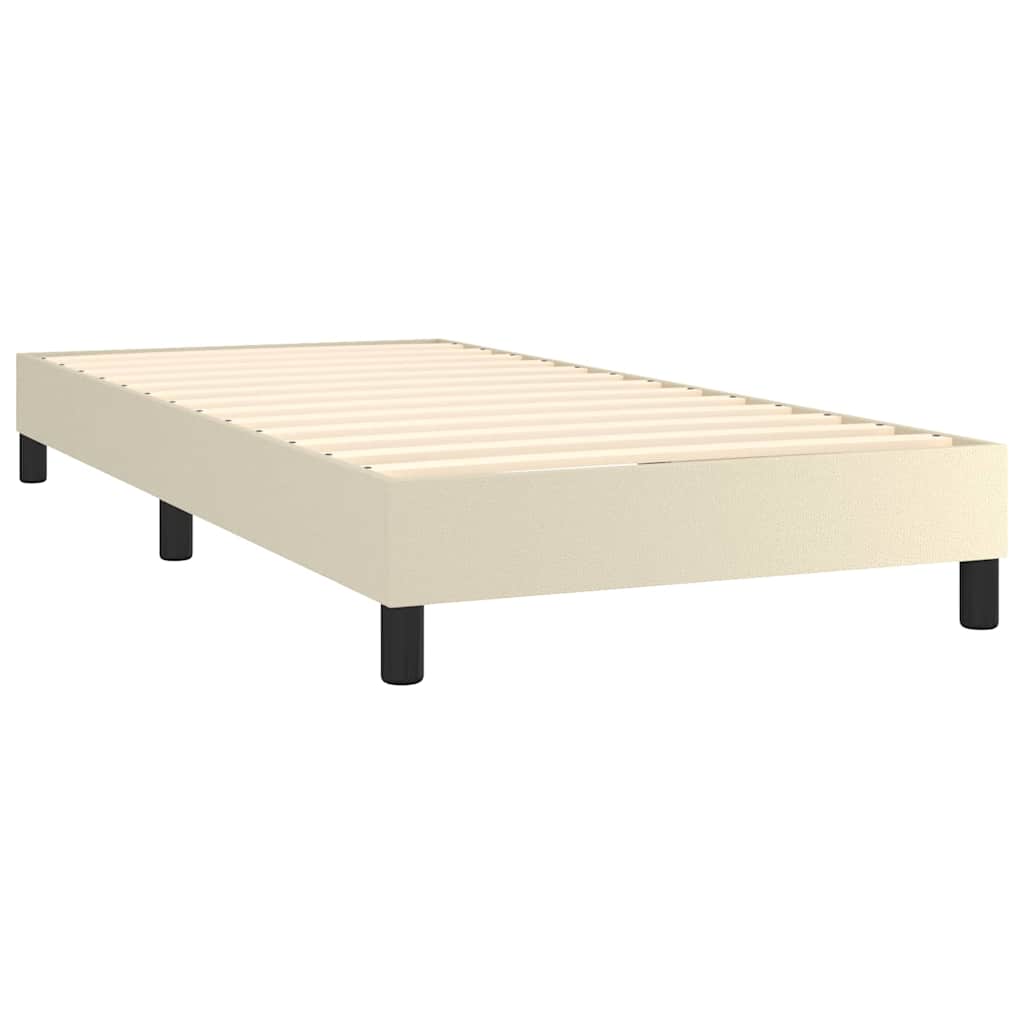 Sommier à lattes de lit avec matelas et LED Crème 80x200cm