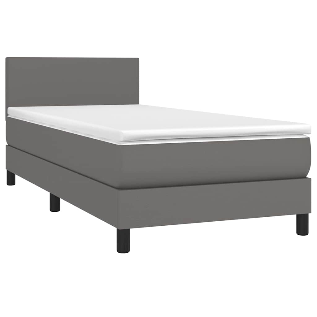 Sommier à lattes de lit avec matelas et LED Gris 80x200 cm - XIOS