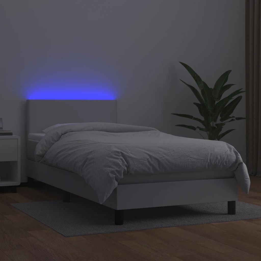 Sommier à lattes de lit avec matelas et LED Blanc 90x190cm - XIOS