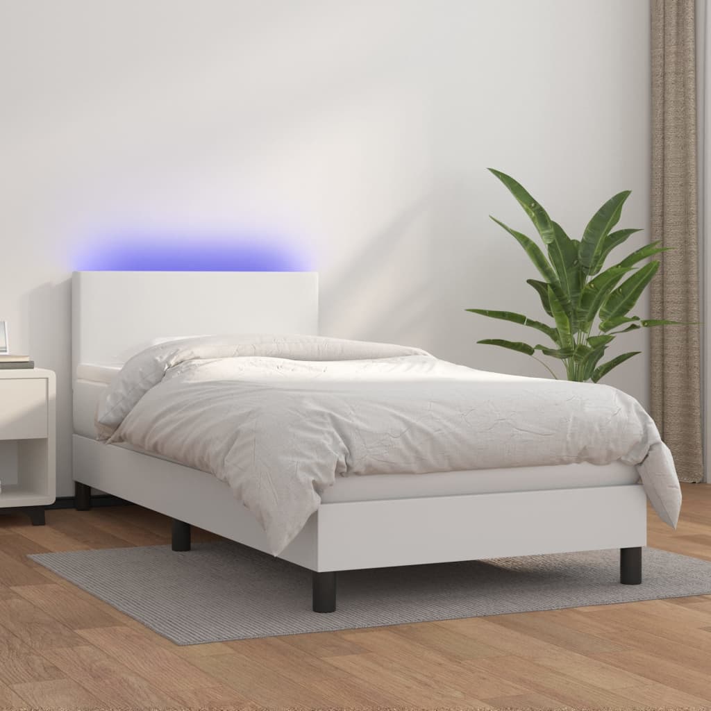 Sommier à lattes de lit avec matelas et LED Blanc 90x190cm - XIOS