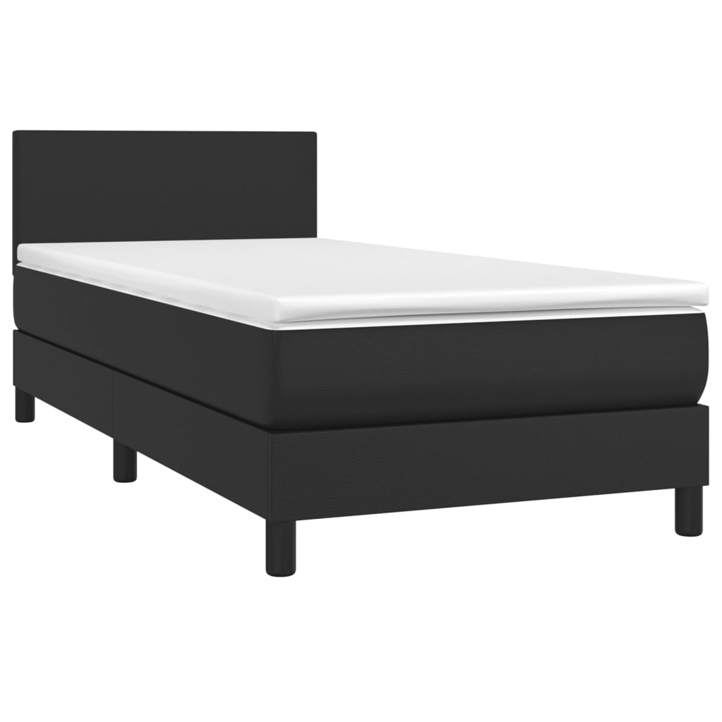 Sommier à lattes de lit avec matelas et LED Noir 90x200 cm - XIOS