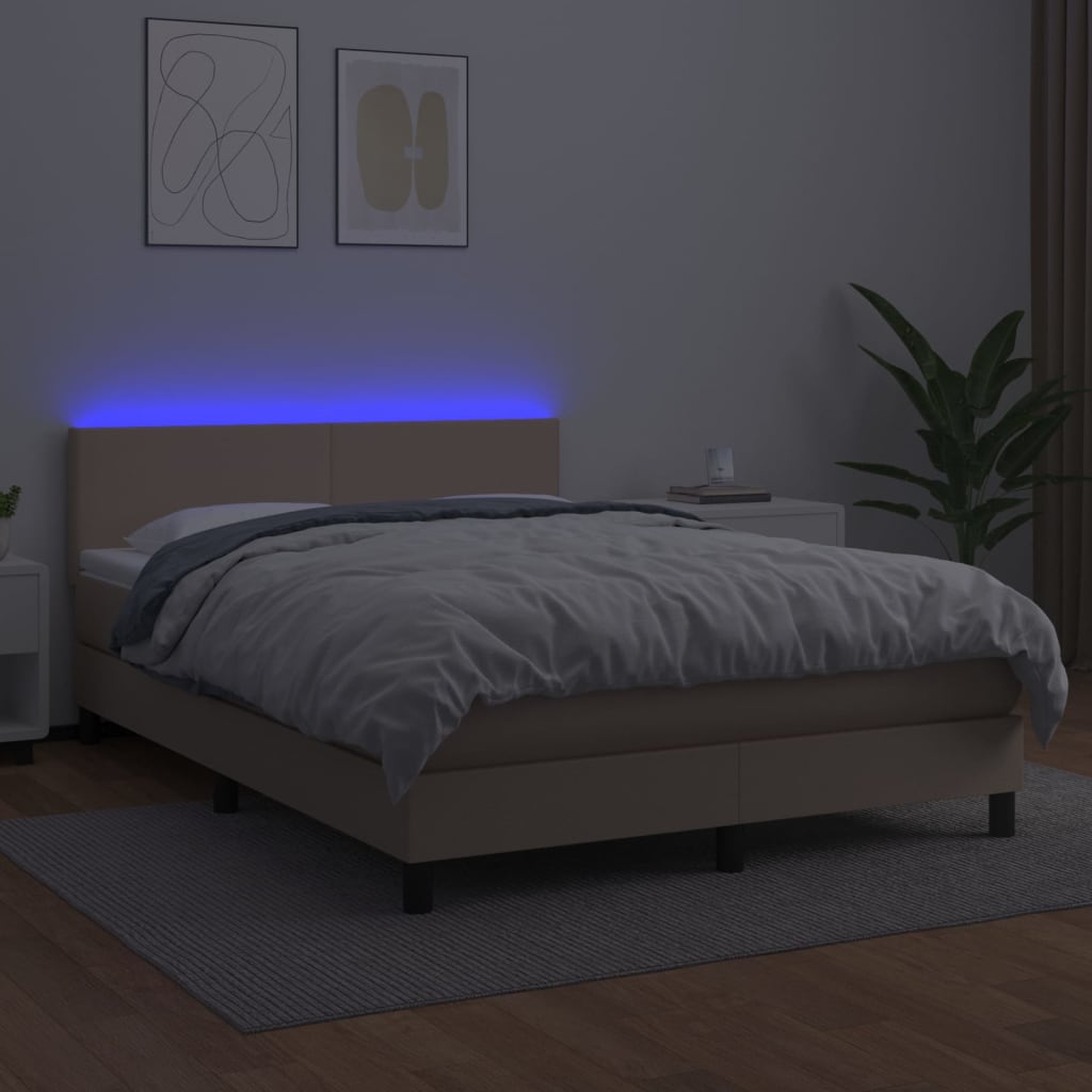 Sommier à lattes de lit avec matelas LED Cappuccino 140x200 cm - XIOS