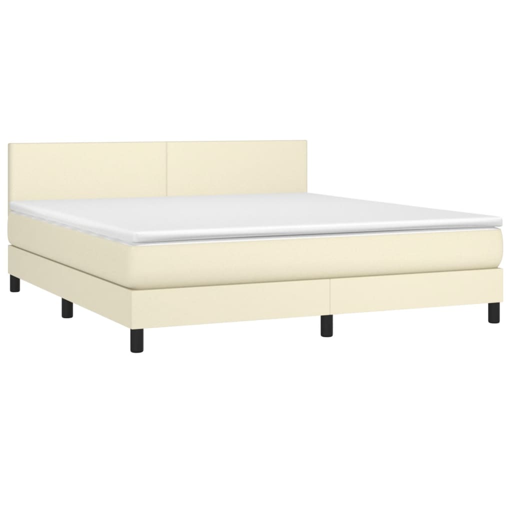 Sommier à lattes de lit avec matelas et LED Crème 160x200 cm - XIOS