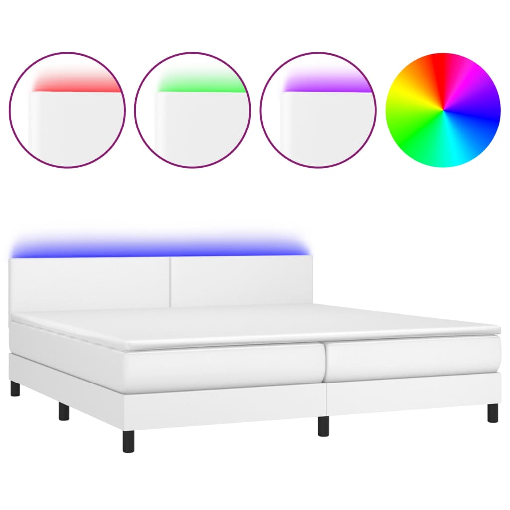 Sommier à lattes de lit avec matelas et LED Blanc 200x200 cm - XIOS