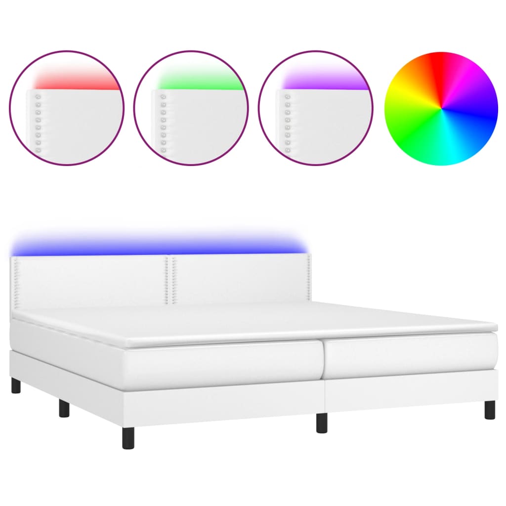 Sommier à lattes de lit avec matelas et LED Blanc 200x200 cm - XIOS