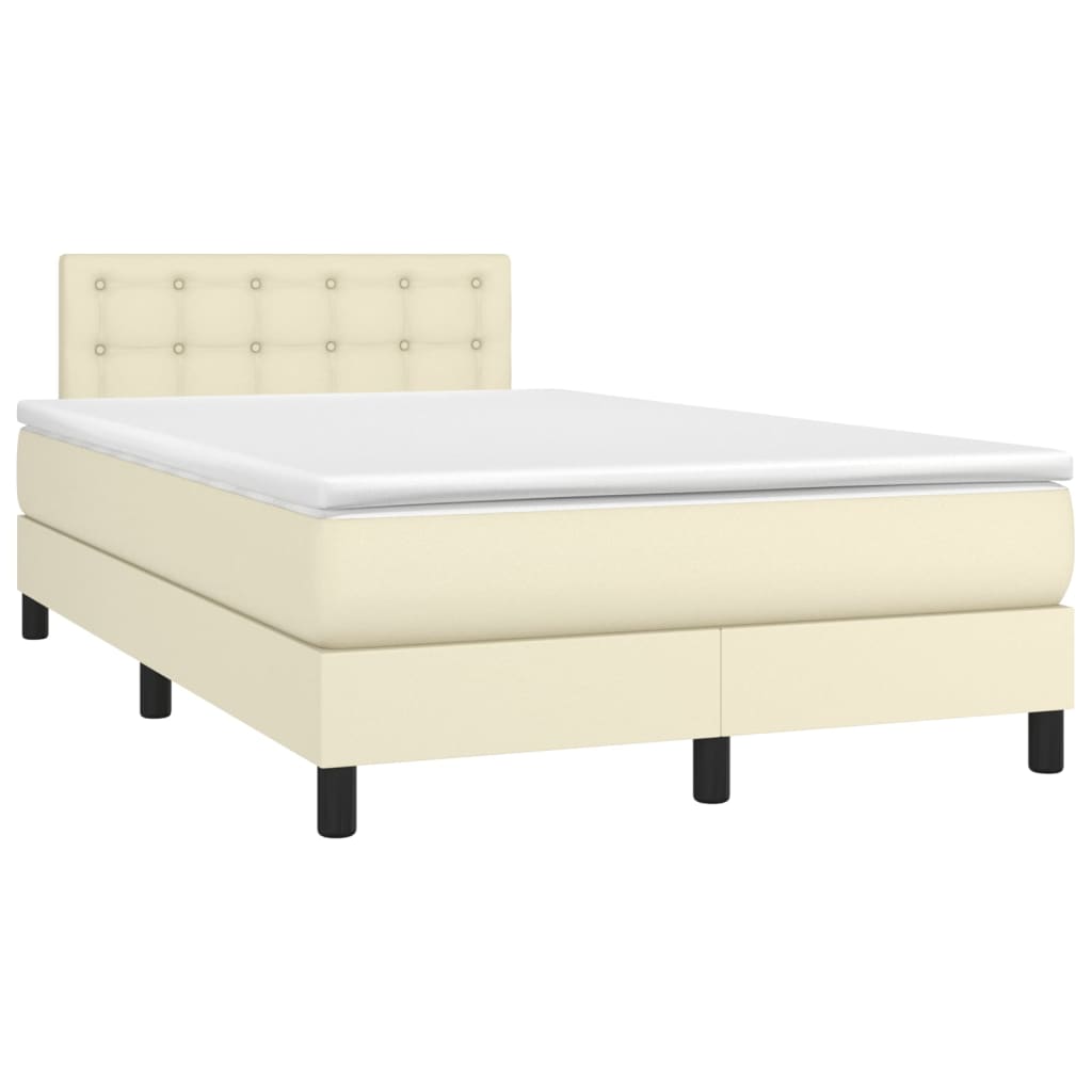 Sommier à lattes de lit avec matelas et LED Crème 120x200 cm - XIOS