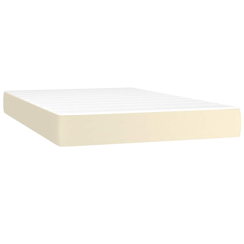 Sommier à lattes de lit avec matelas et LED Crème 120x200 cm