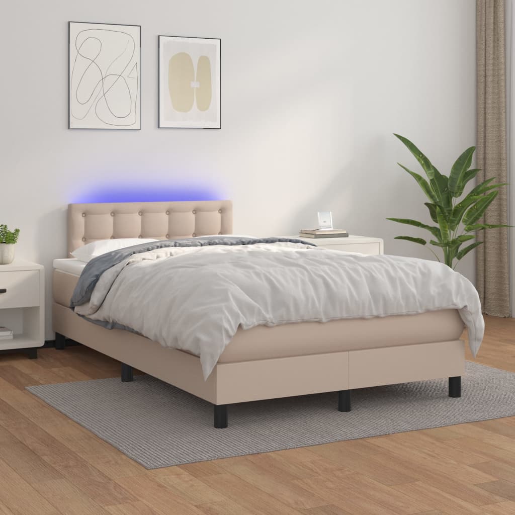 Sommier à lattes de lit avec matelas LED Cappuccino 120x200 cm - XIOS