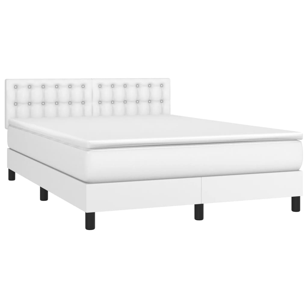 Sommier à lattes de lit avec matelas et LED Blanc 140x190 cm - XIOS