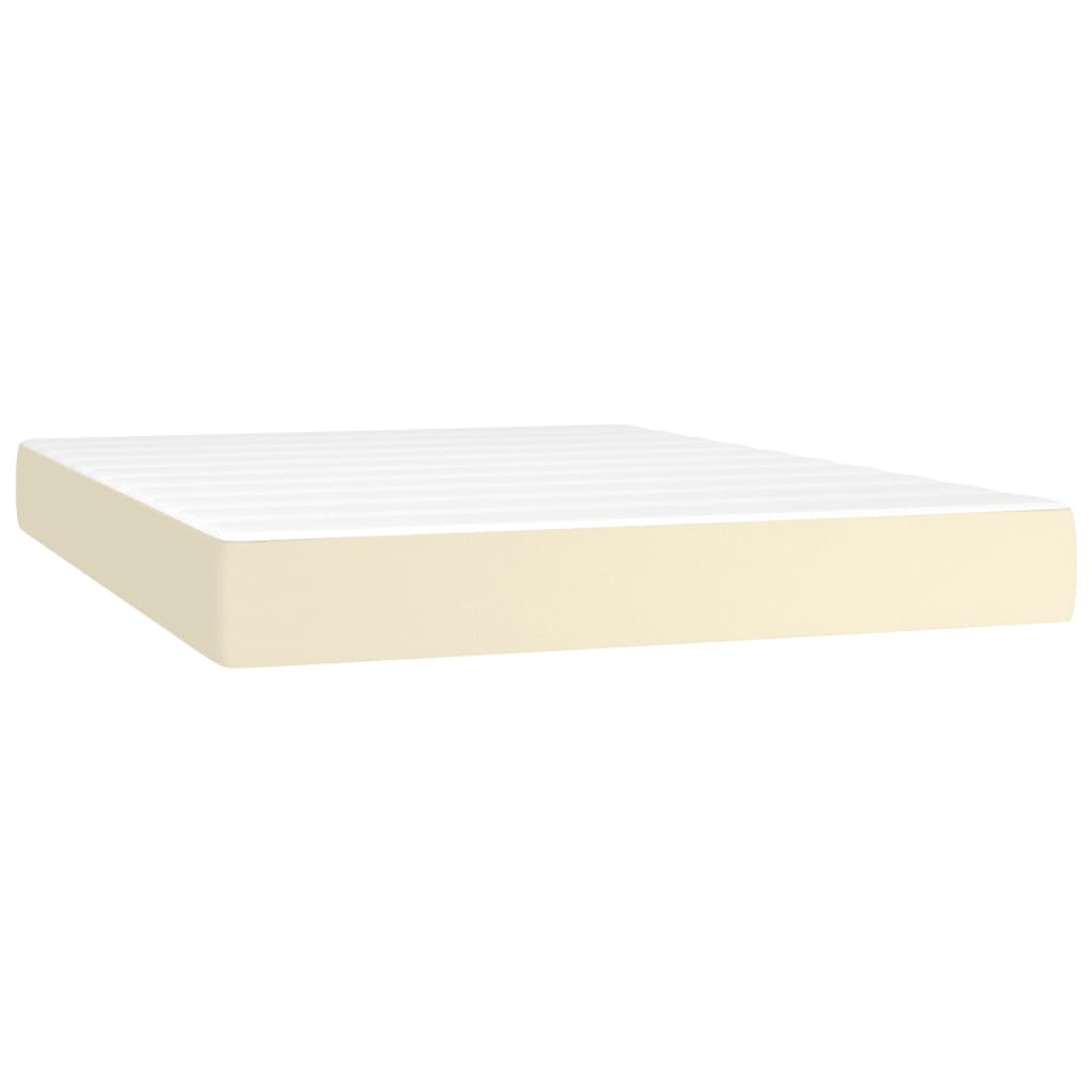 Sommier à lattes de lit avec matelas et LED Crème 140x190 cm - XIOS