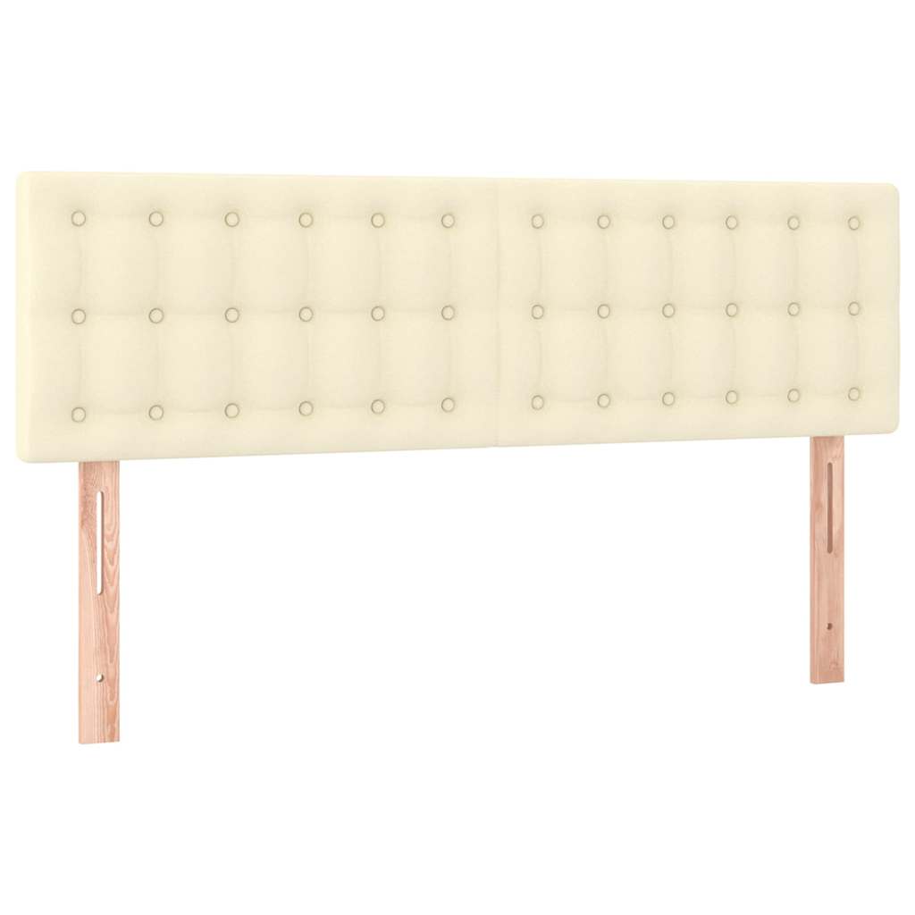 Sommier à lattes de lit avec matelas et LED Crème 140x190 cm