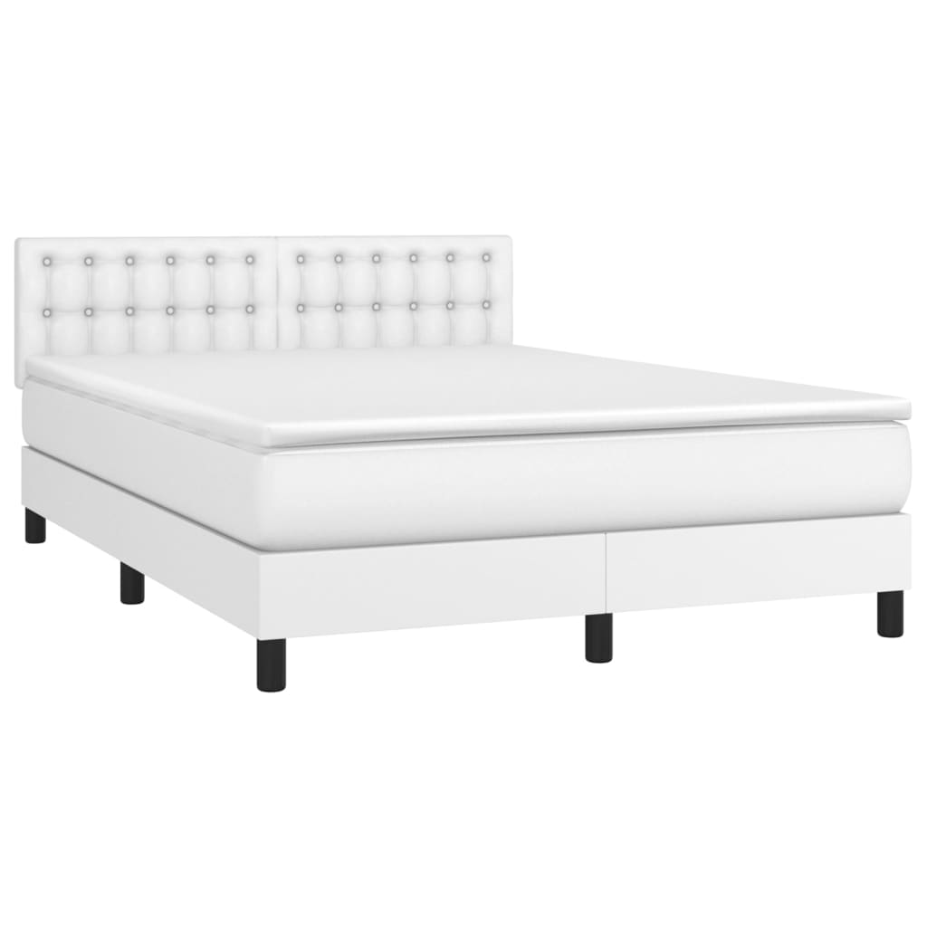 Sommier à lattes de lit avec matelas et LED Blanc 140x200 cm - XIOS