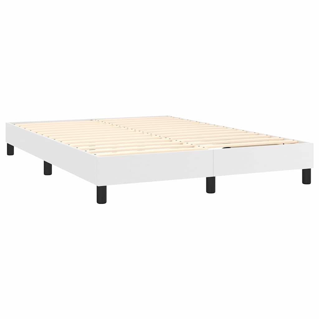 Sommier à lattes de lit avec matelas et LED Blanc 140x200 cm