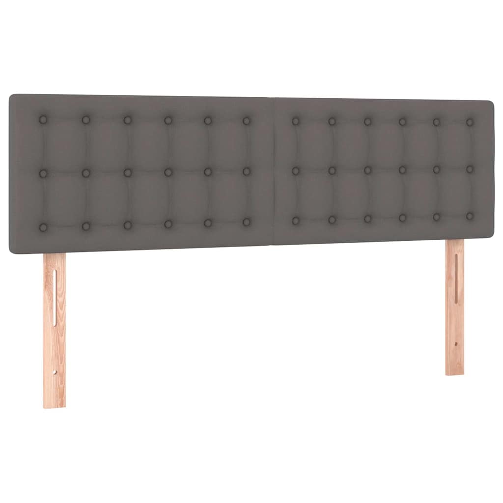 Sommier à lattes de lit avec matelas et LED Gris 140x200 cm