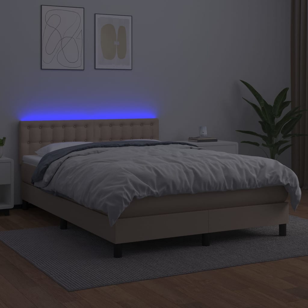 Sommier à lattes de lit avec matelas LED Cappuccino 140x200 cm - XIOS