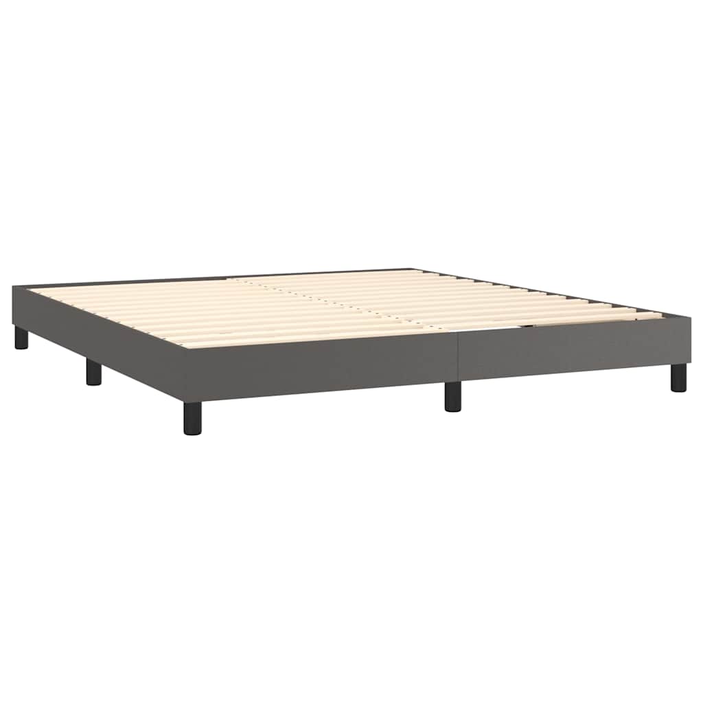 Sommier à lattes de lit avec matelas et LED Gris 180x200 cm