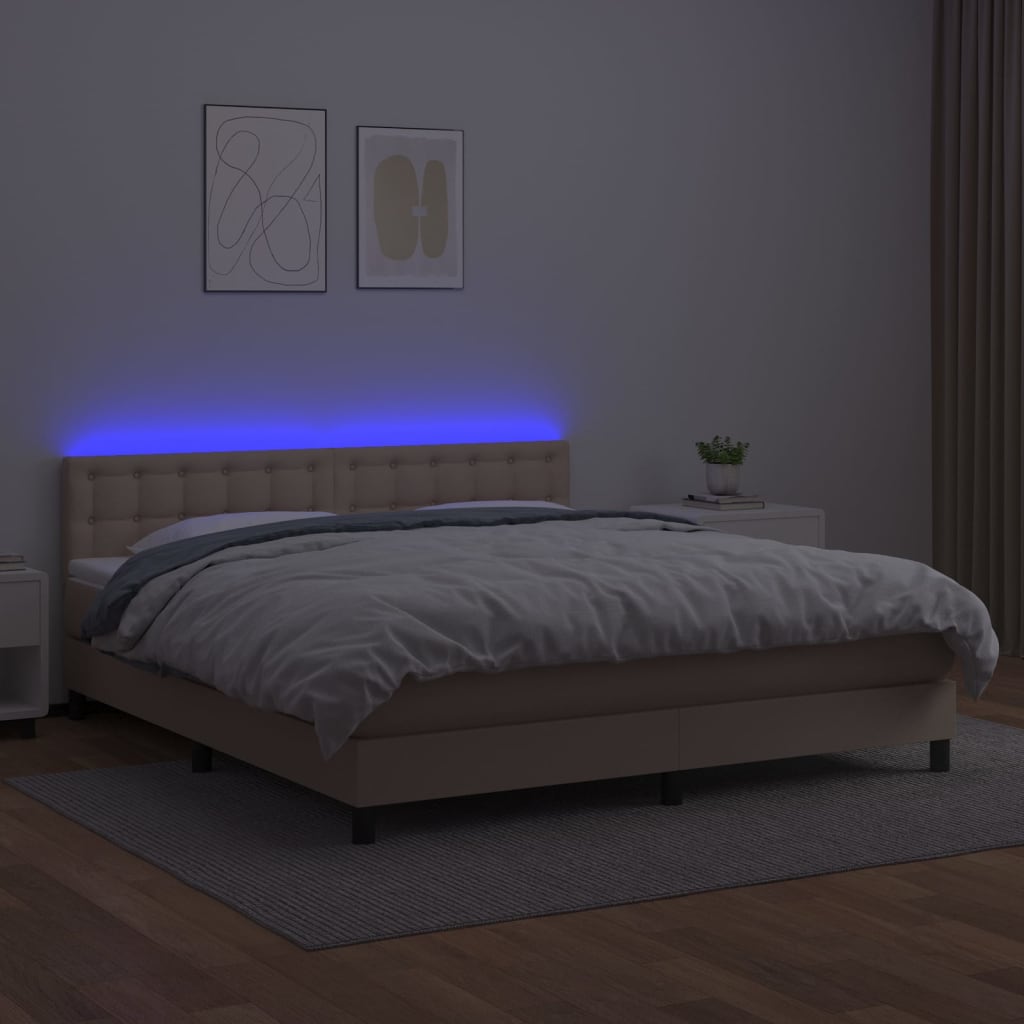 Sommier à lattes de lit avec matelas LED Cappuccino 180x200 cm - XIOS