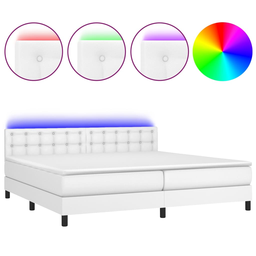 Sommier à lattes de lit avec matelas et LED Blanc 200x200 cm - XIOS