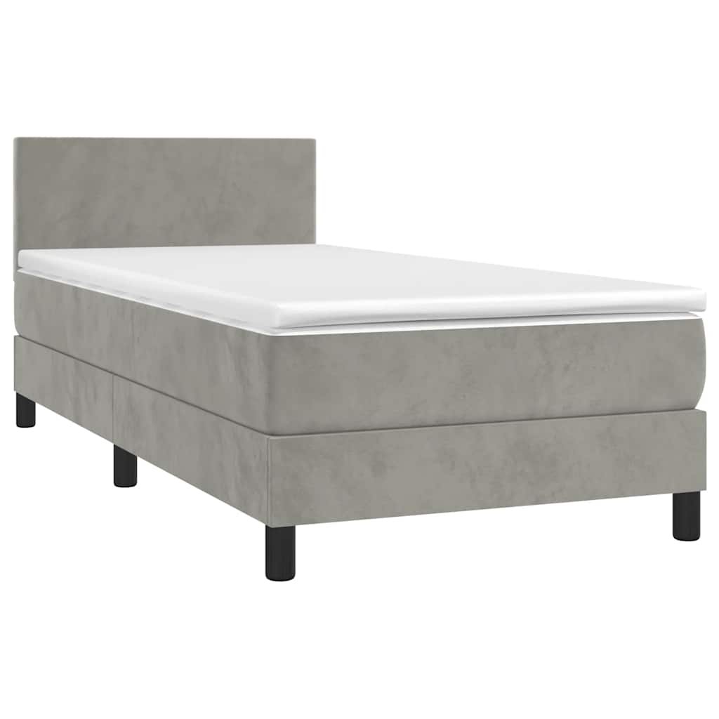Sommier à lattes de lit avec matelas et LED Gris clair 80x200cm - XIOS