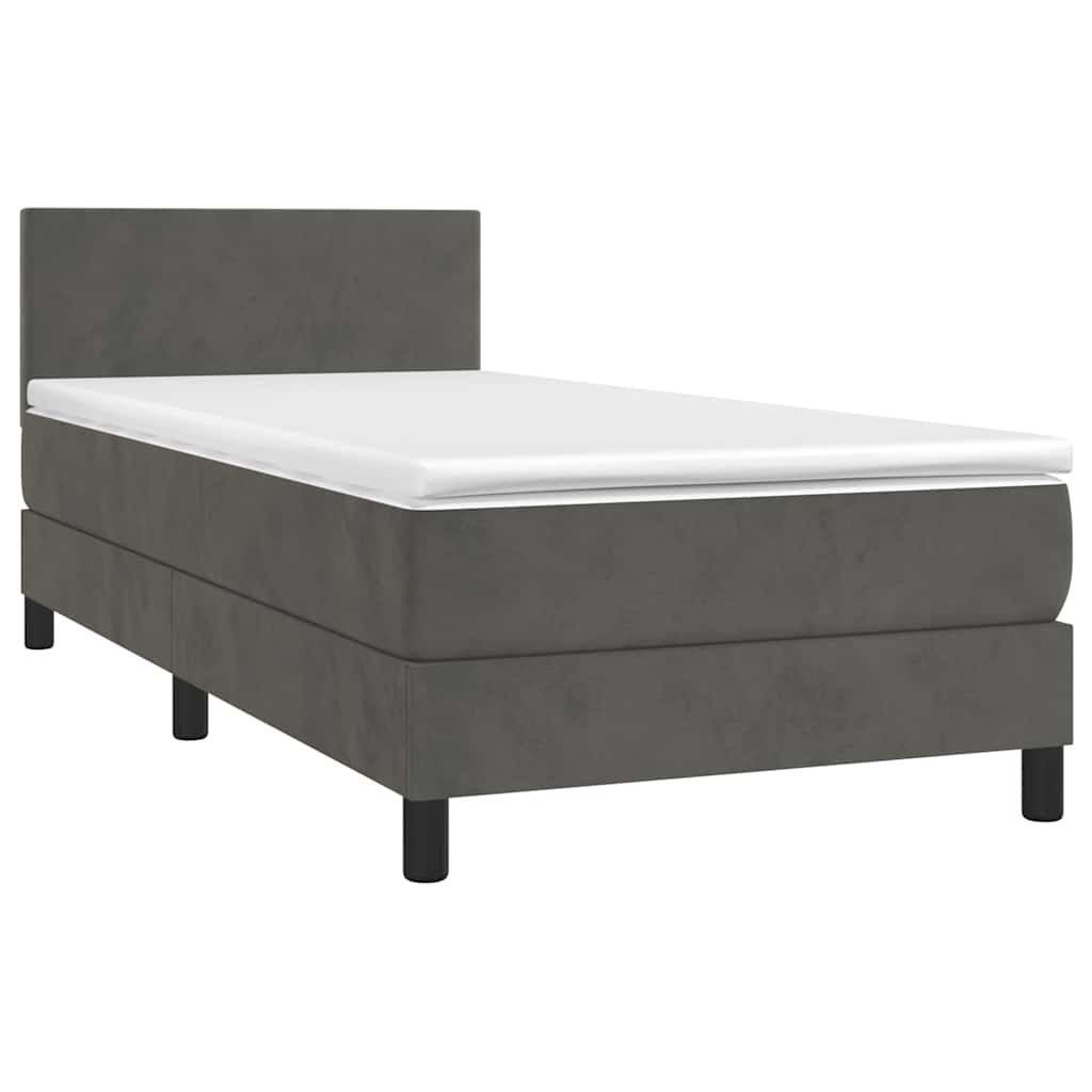 Sommier à lattes de lit avec matelas et LED Gris foncé 80x200cm - XIOS