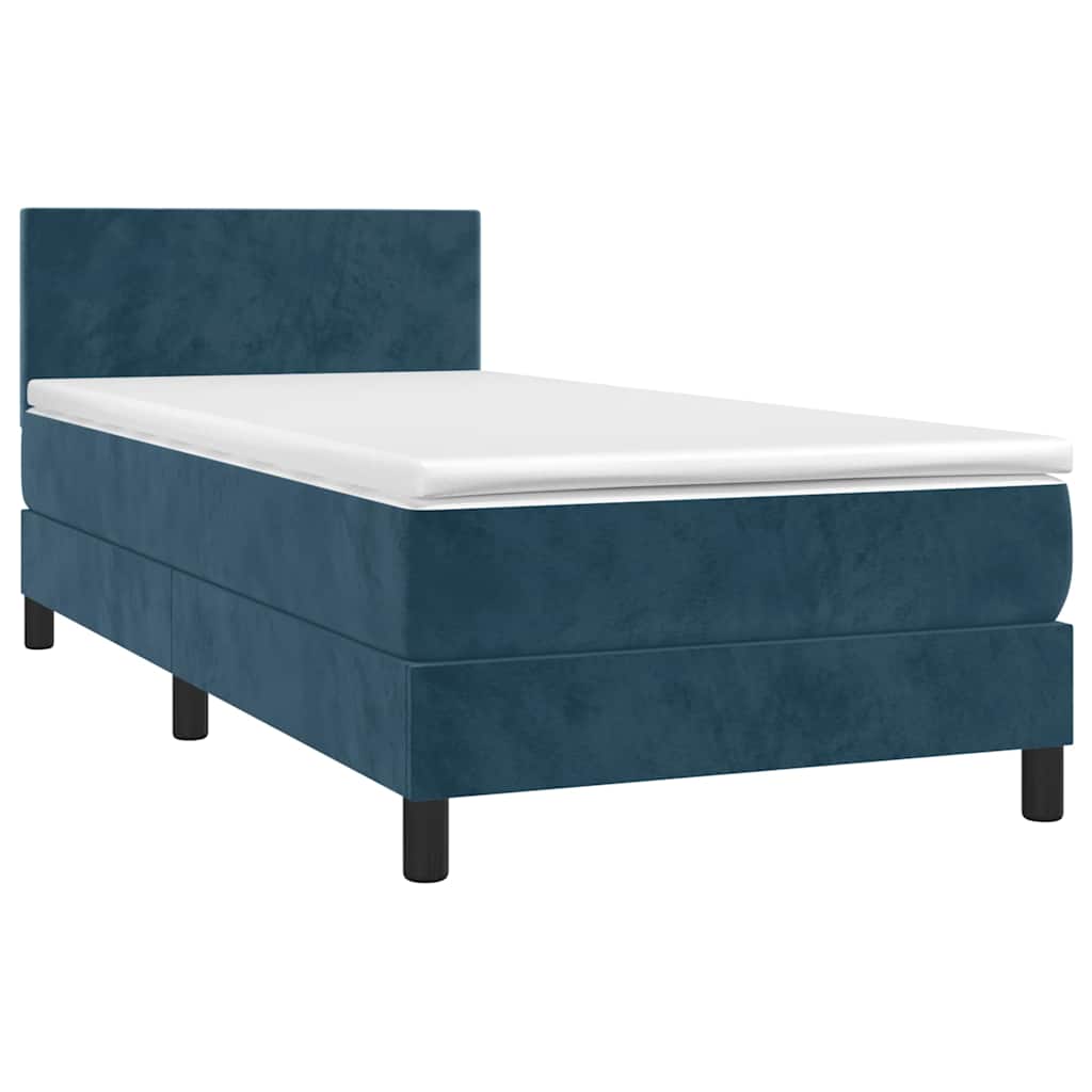 Sommier à lattes de lit avec matelas LED Bleu foncé 100x200 cm - XIOS