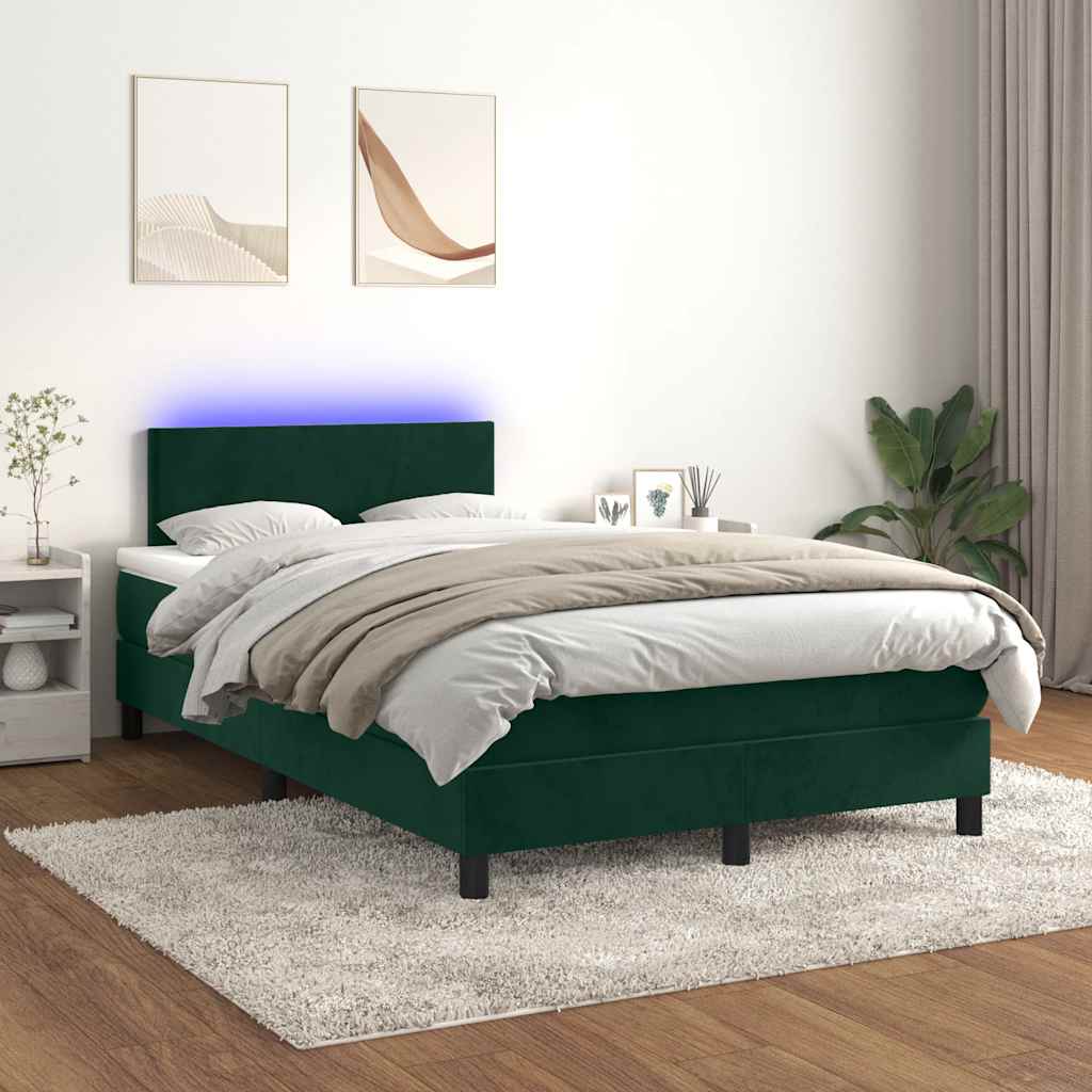 Sommier à lattes de lit avec matelas LED Vert foncé 120x200 cm - XIOS
