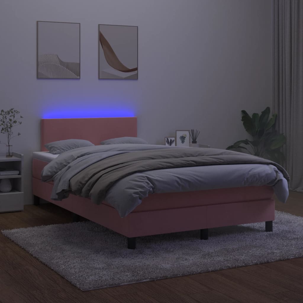 Sommier à lattes de lit avec matelas LED Rose 120x200cm Velours - XIOS
