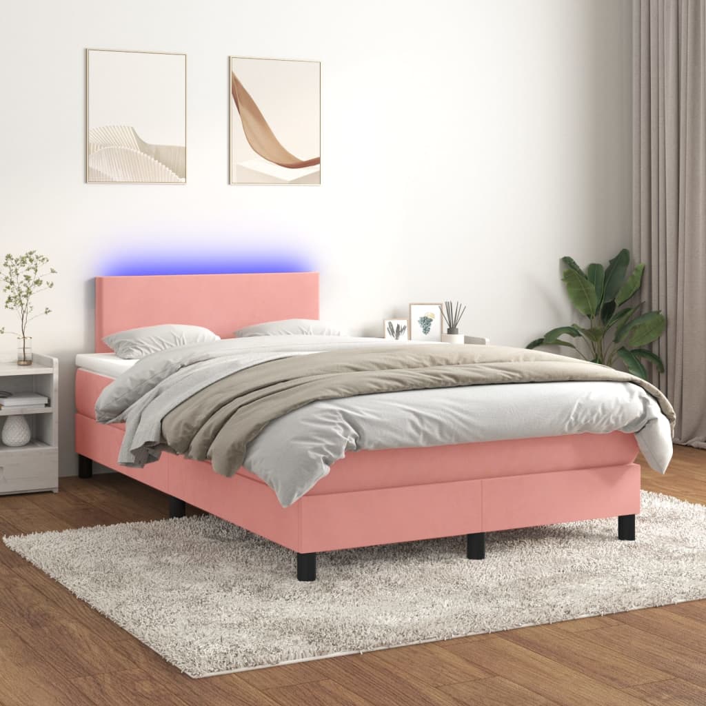 Sommier à lattes de lit avec matelas LED Rose 120x200cm Velours - XIOS