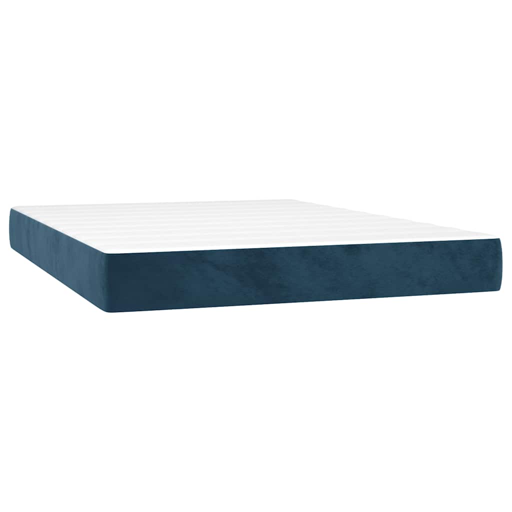 Sommier à lattes de lit avec matelas LED Bleu foncé 140x190 cm - XIOS