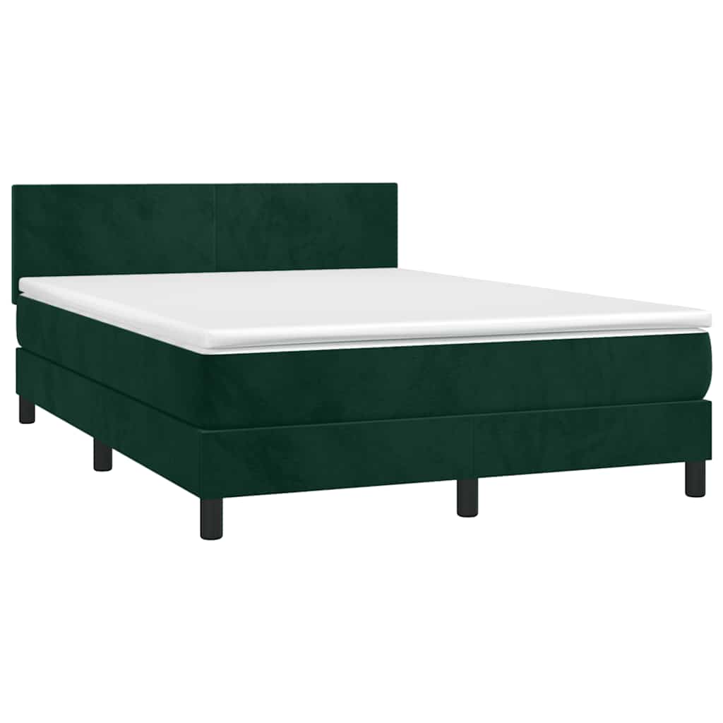 Sommier à lattes de lit avec matelas LED Vert foncé 140x200 cm - XIOS