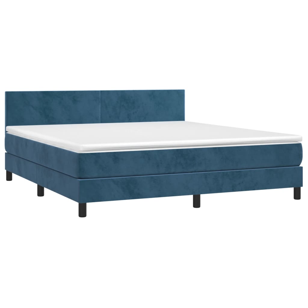 Sommier à lattes de lit avec matelas LED Bleu foncé 160x200 cm - XIOS