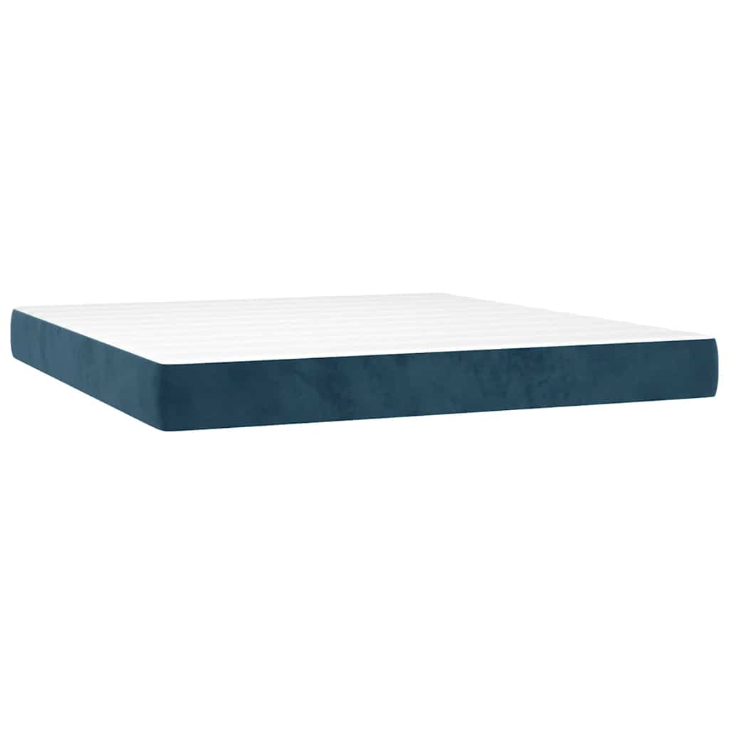 Sommier à lattes de lit avec matelas LED Bleu foncé 160x200 cm - XIOS