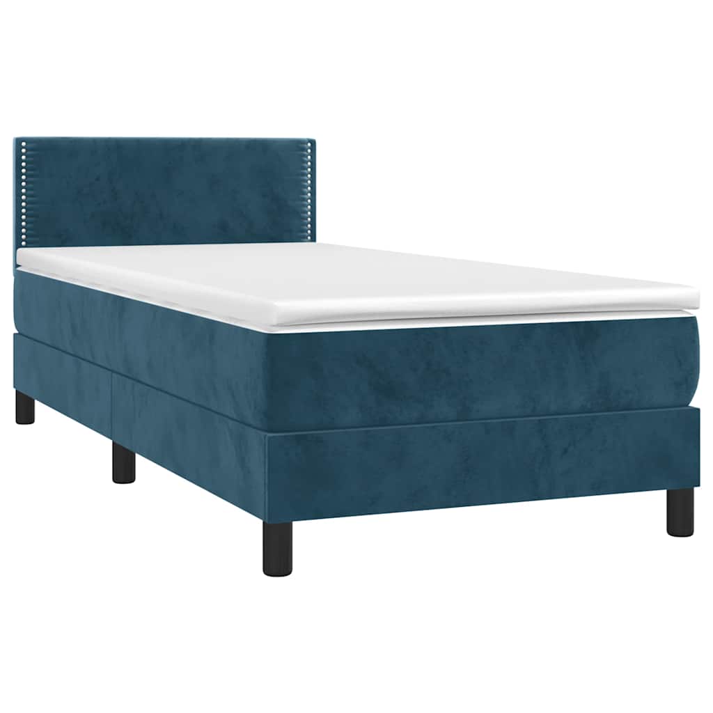 Sommier à lattes de lit avec matelas LED Bleu foncé 100x200 cm - XIOS