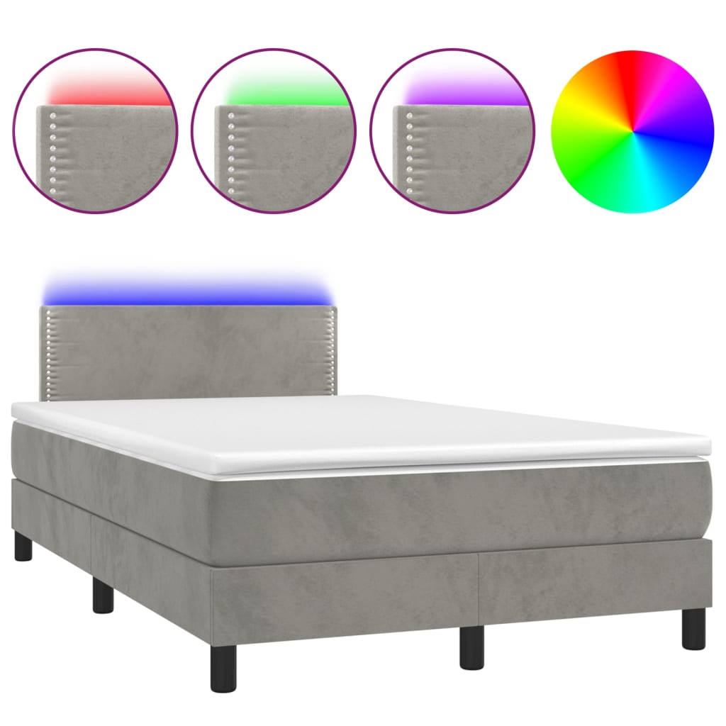 Sommier à lattes de lit avec matelas LED Gris clair 120x200 cm - XIOS