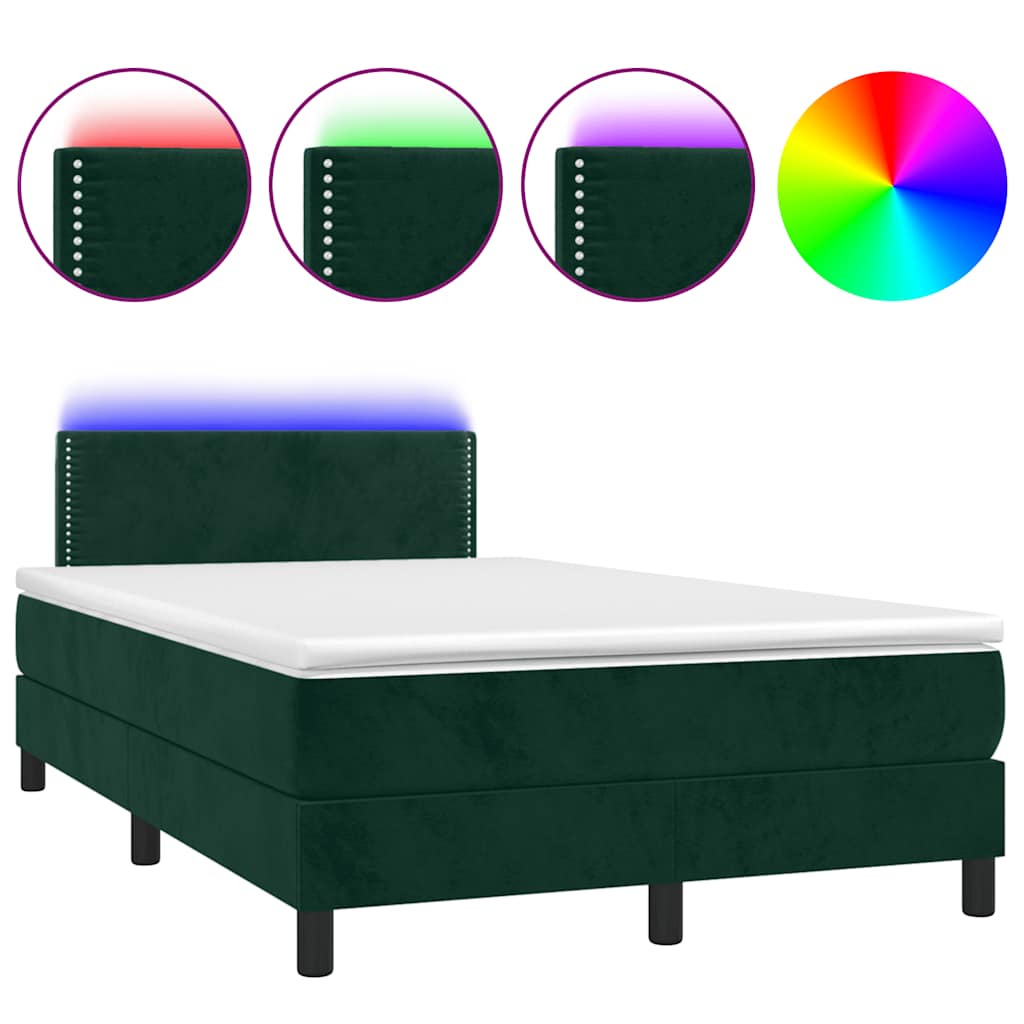 Sommier à lattes de lit avec matelas LED Vert foncé 120x200 cm - XIOS