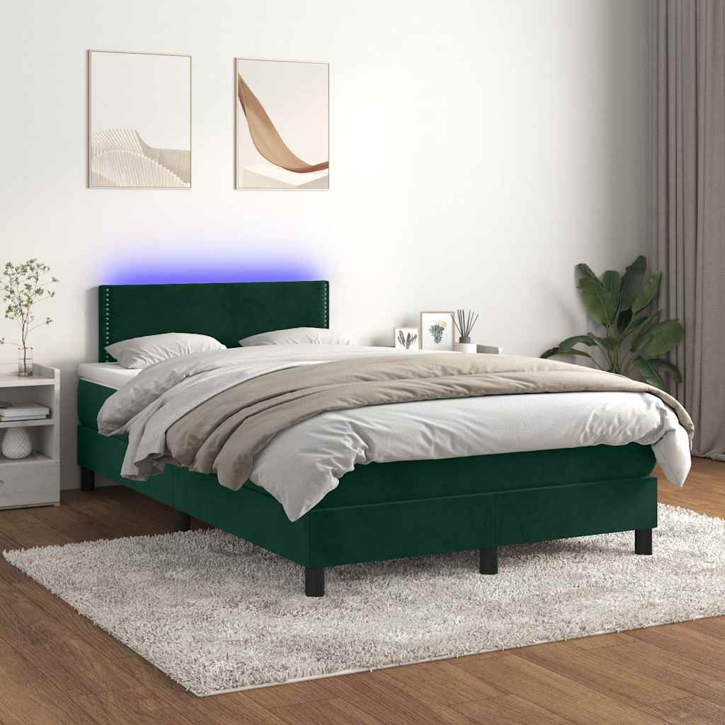 Sommier à lattes de lit avec matelas LED Vert foncé 120x200 cm - XIOS