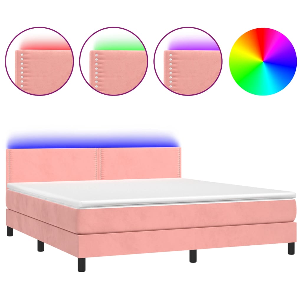 Sommier à lattes de lit avec matelas LED Rose 160x200 cm - XIOS
