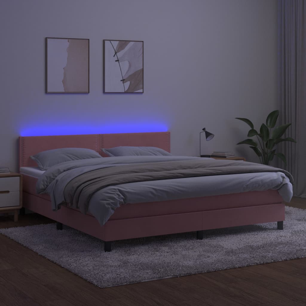Sommier à lattes de lit avec matelas LED Rose 160x200 cm - XIOS
