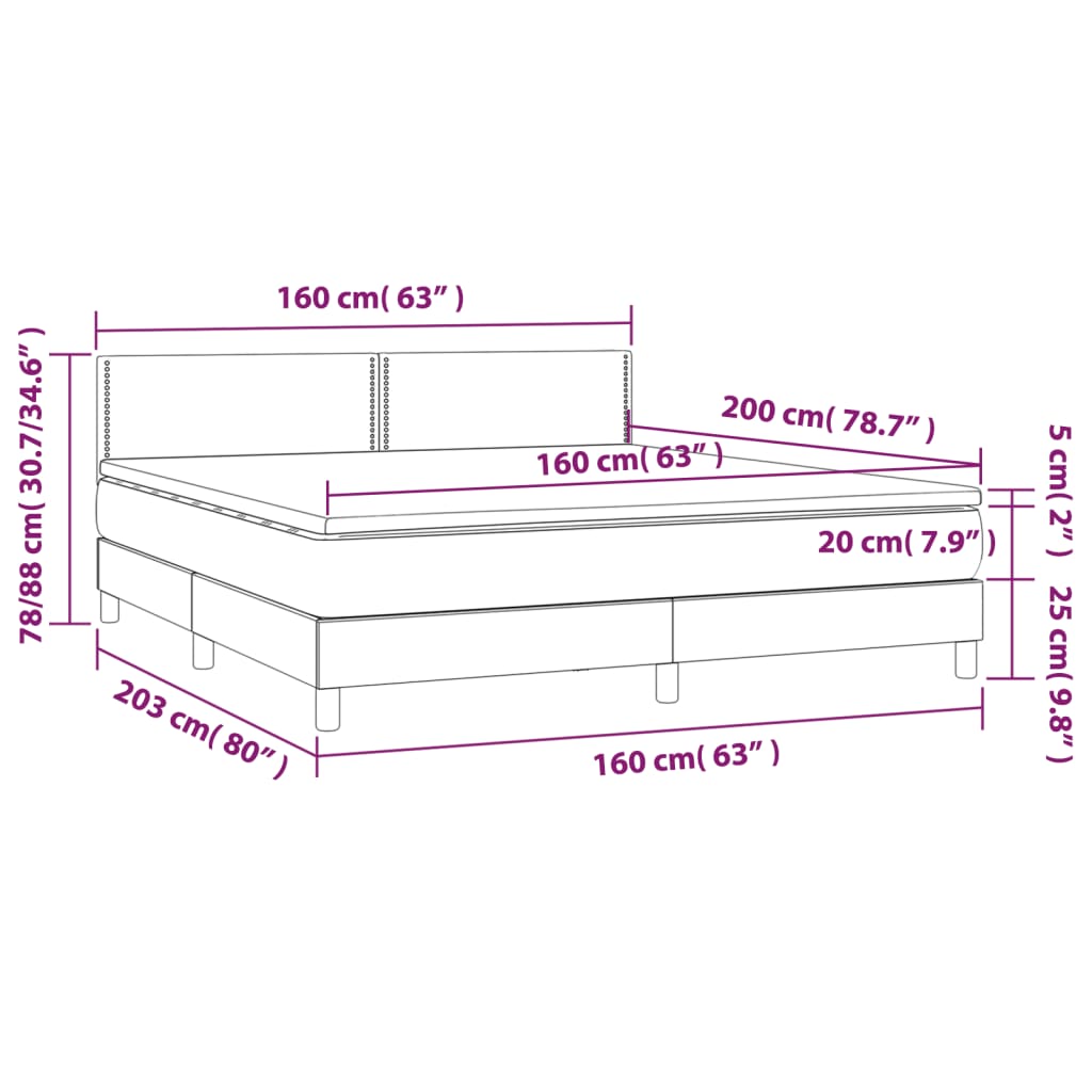 Sommier à lattes de lit avec matelas LED Rose 160x200 cm - XIOS