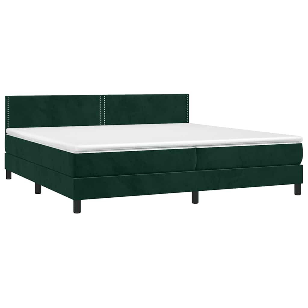 Sommier à lattes de lit avec matelas LED Vert foncé 200x200 cm - XIOS