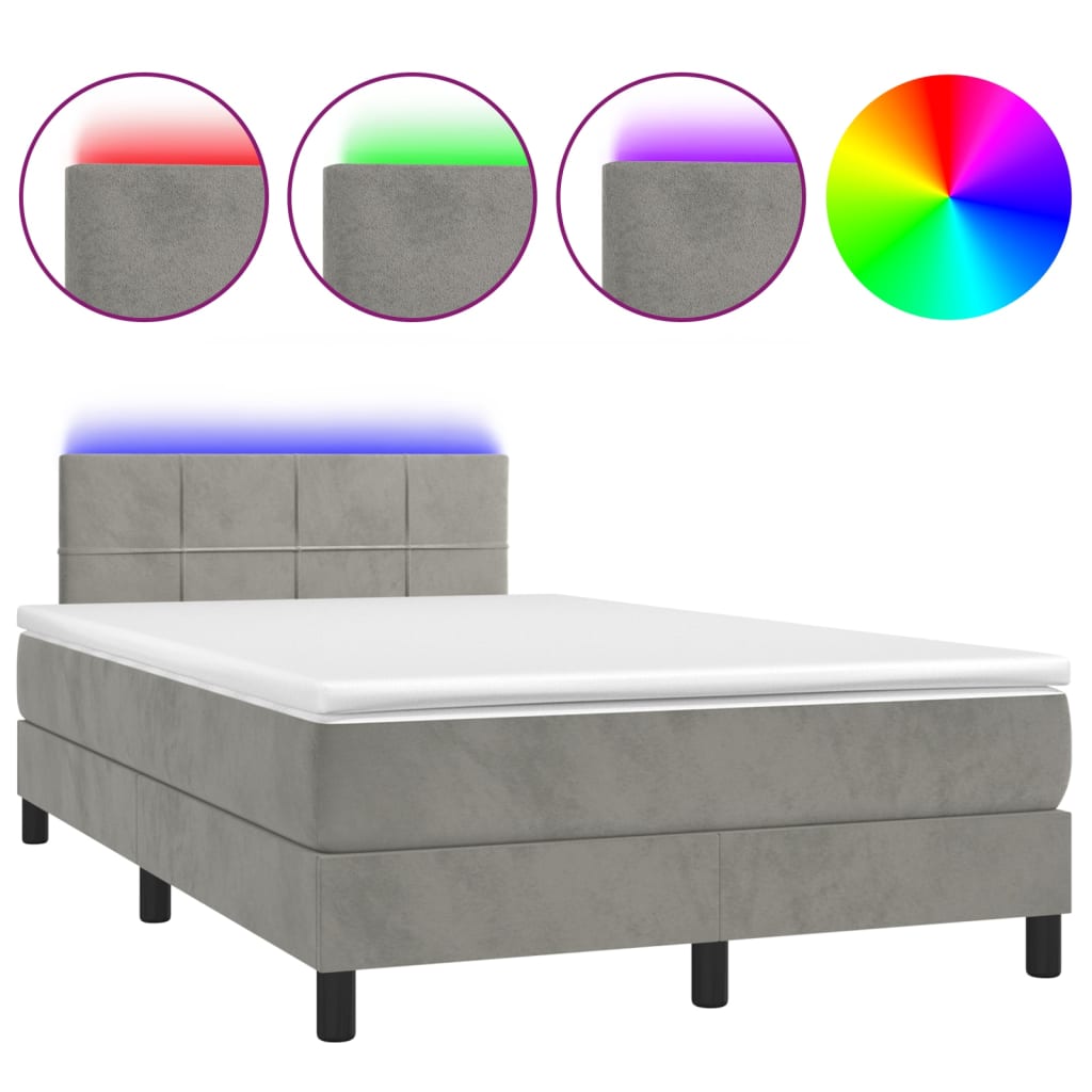 Sommier à lattes de lit avec matelas LED Gris clair 120x200 cm - XIOS