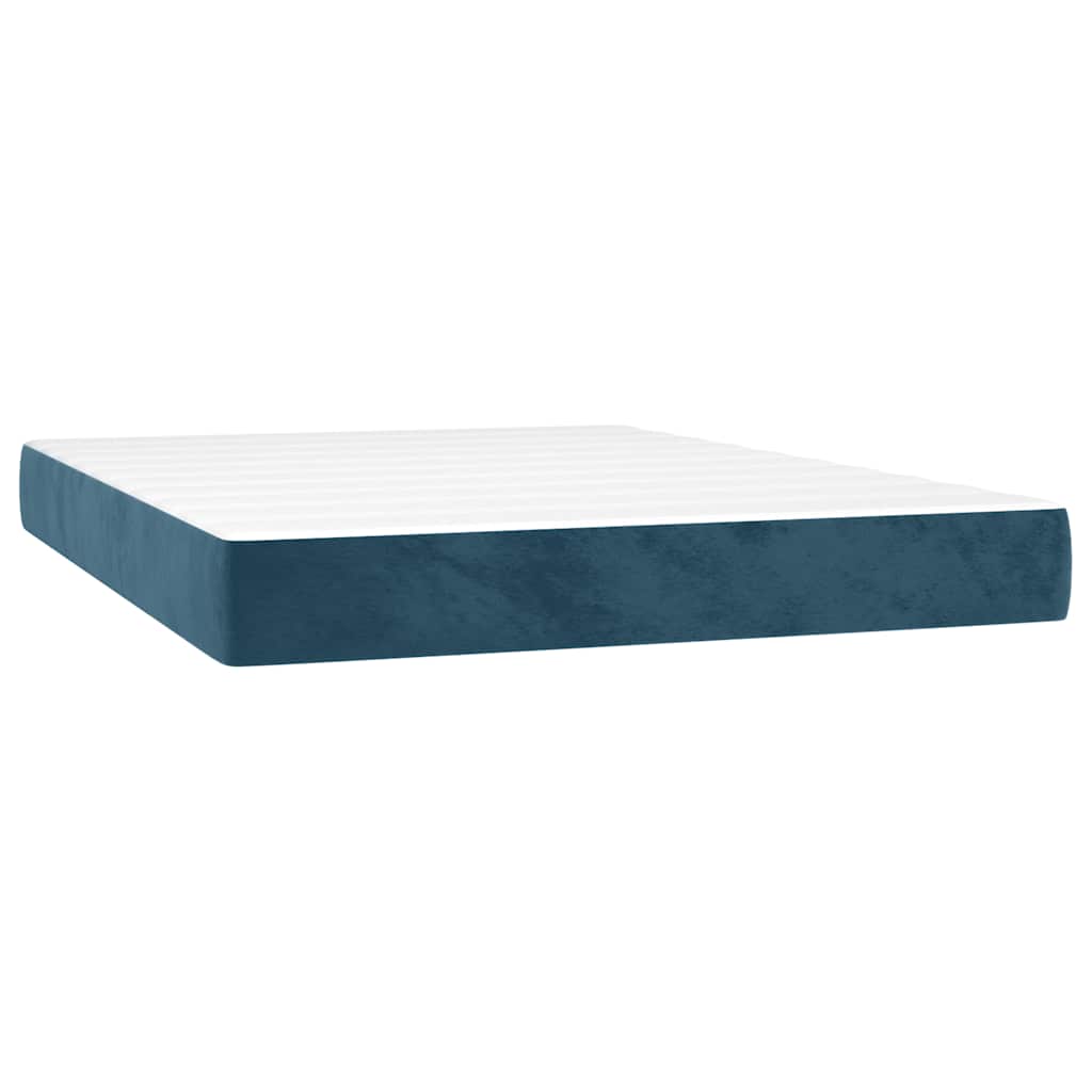Sommier à lattes de lit avec matelas LED Bleu foncé 140x190 cm - XIOS